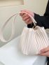 Pleated Snap Button Bucket Bag
