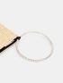 Vacation Design Ring Handle Straw Bag