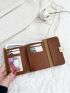 Letter Graphic Two Tone Flap Small Wallet