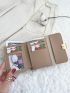 Letter Graphic Two Tone Small Wallet