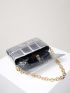 Metallic Flap Chain Square Bag
