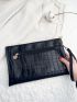 Crocodile Embossed Square Bag