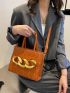Quilted Pattern Chain Decor Square Bag