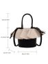 Mini Two Tone Ruffle Decor Bucket Bag