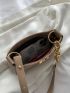 Chain & Bow Decor Baguette Bag