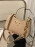 Chain & Bow Decor Baguette Bag