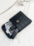 Crocodile Embossed Flap Coin Purse