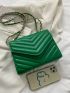Mini Quilted Pattern Flap Chain Square Bag
