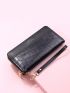 Crocodile Embossed Long Wallet