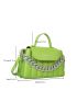 Chain Decor Flap Satchel Bag