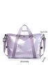 Holographic Double Zip Duffel Bag