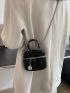 Mini Rhinestone Detail Chain Bucket Bag