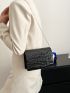 Mini Crocodile Embossed Flap Chain Square Bag