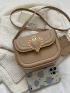 Mini Crown & Heart Decor Saddle Bag With Bag Charm