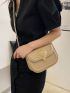 Mini Crown & Heart Decor Saddle Bag With Bag Charm