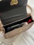 Mini Crown & Heart Decor Saddle Bag With Bag Charm