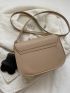 Mini Crown & Heart Decor Saddle Bag With Bag Charm
