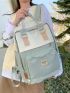 Colorblock Letter Graphic Functional Backpack