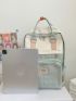 Colorblock Letter Graphic Functional Backpack