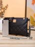 Quilted Metal Decor Flap Square Bag