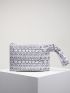 Snakeskin Pattern Knot Detail Clutch Bag