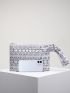 Snakeskin Pattern Knot Detail Clutch Bag