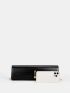 Metal Decor Flap Clutch Bag