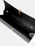 Metal Decor Flap Clutch Bag