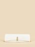 Metal Decor Flap Clutch Bag