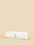 Metal Decor Flap Clutch Bag