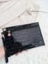 Crocodile Embossed Clutch Bag