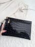 Crocodile Embossed Clutch Bag
