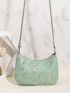 Mini Floral Embroidery Crossbody Bag