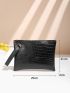 Quilted Clutch Bag With Wristlet