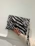 Two Tone Zebra Striped Pattern Square Bag