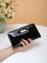 Artificial Patent Leather Long Wallet