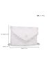 Mini Jacquard Faux Pearl Beaded Flap Square Bag