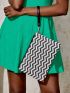 Two Tone Chevron Straw Bag