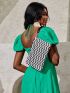 Two Tone Chevron Straw Bag