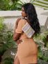 Colorblock Chevron Vacation Design Straw Bag