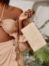 Vacation Design Ring Handle Straw Bag
