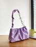 Chain Decor Ruched Bag