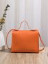 Mini Croc Embossed Turn-Lock Square Bag