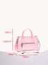 Mini Zip Front Artificial Patent Leather Square Bag