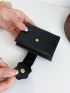Crocodile Embossed Snap Button Detail Card Holder