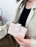 Crocodile Embossed Snap Button Card Holder