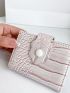 Crocodile Embossed Snap Button Card Holder