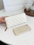 Quilted Detail Long Wallet