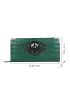 Crocodile Embossed Metal Decor Long Wallet