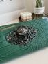Crocodile Embossed Metal Decor Long Wallet